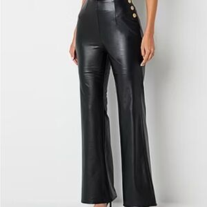 Black High-Waisted Leather Pants